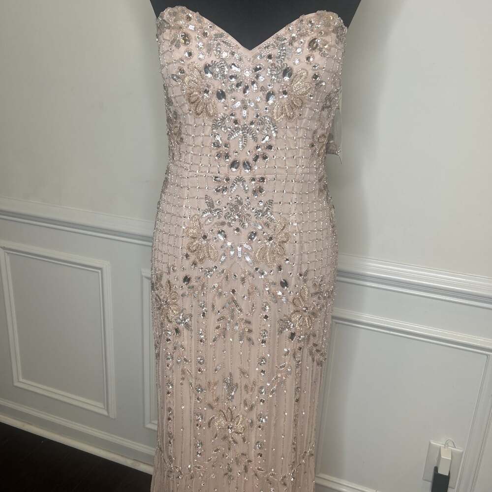Aidan By Aidan Matrix Women’s Beaded Strapless Gown, Blush, Sz.6. $495 - Picture 5 of 16